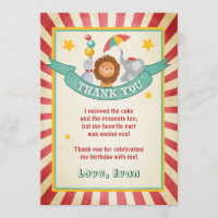 Circus verjaardag Hartelijk dank Carnival Vintage