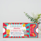 Circus Verjaardag uitnodiging (Staand voorkant)