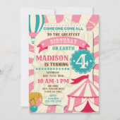 Circus Verjaardag Uitnodiging Meisje Carnaval Uitn (Voorkant)