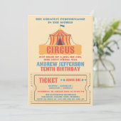 Circus verjaardagscarnaval kaart (Staand voorkant)