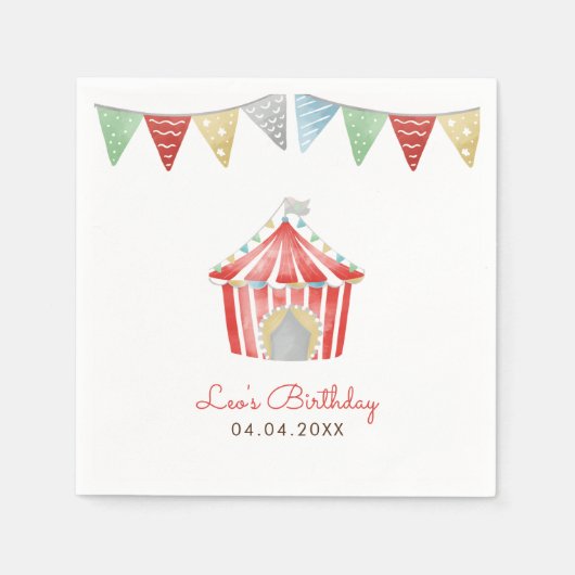 Circus Verjaardagsfeest Servet (Voorkant)