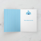 Circus verjaardagsfeestje blauw kaart (Binnen)