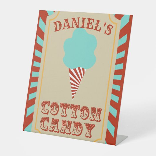 Circus Verjaardagsfeestje Eten Reclamebord Met Voetstuk (Voorkant)