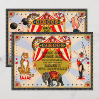 Circus verjaardagsfeestje in retro stijl
