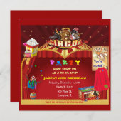 circus verjaardagsfeestje kaart (Voorkant / Achterkant)