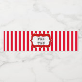 Circus verjaardagsfeestje kinder feeststrepen waterfles etiket (Enkel label)