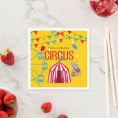 Circus verjaardagsfeestje leuk geel kleurrijk fees servetten (Insitu)