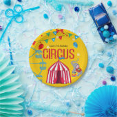 Circus Verjaardagsfeestje Leuk Geel Kleurrijk Papieren Bordje (Feest)