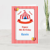 Circus verjaardagsfeestje rood kaart (Voorkant)