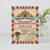 Circus Verjaardagsfeestuitnodiging Kaart (Staand voorkant)