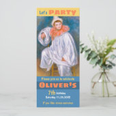 Circus verjaardagsthema CC1067 Renoir White Pierro Kaart (Staand voorkant)