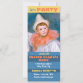 Circus verjaardagsthema CC1067 Renoir White Pierro Kaart (Achterkant)