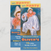 Circus verjaardagsthema CC1067 Renoir White Pierro Kaart (Voorkant / Achterkant)