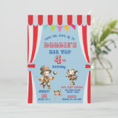 Circus verjaardagsuitnodiging Big Top Kaart (Staand voorkant)