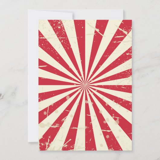 Circus Verjaardagsuitnodiging / Carnaval Uitnodigi Kaart (Achterkant)