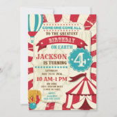 Circus verjaardagsuitnodiging Carnaval uitnodiging (Voorkant)