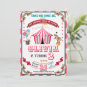 Circus verjaardagsuitnodiging  Carnival kinderen Kaart (Staand voorkant)