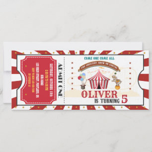 Circus verjaardagsuitnodiging  Carnival ticket Kaart
