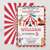 Circus verjaardagsuitnodiging  Circus jongetje mei Kaart