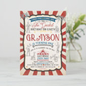  Circus Verjaardagsuitnodiging Kaart (Staand voorkant)