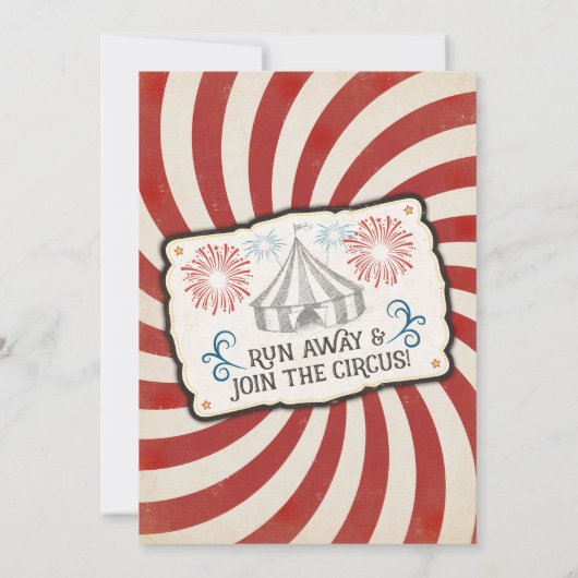  Circus Verjaardagsuitnodiging Kaart (Achterkant)