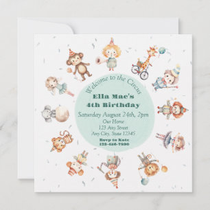 Circus Verjaardagsuitnodiging Kaart