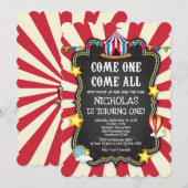 Circus Verjaardagsuitnodiging Kaart (Voorkant / Achterkant)
