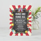 Circus Verjaardagsuitnodiging Kaart (Staand voorkant)