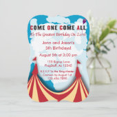 Circus Verjaardagsuitnodiging Kaart (Staand voorkant)