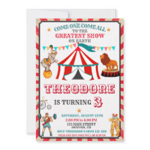 Circus verjaardagsuitnodiging - Vintage Big Top-fe