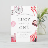 Circus verjaardagsuitnodiging voor meisjes kaart (Staand voorkant)