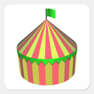 Circus Vierkante Sticker
