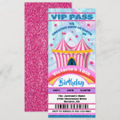 Circus VIP-kaartjes Birthday Uitnodiging (Voorkant / Achterkant)
