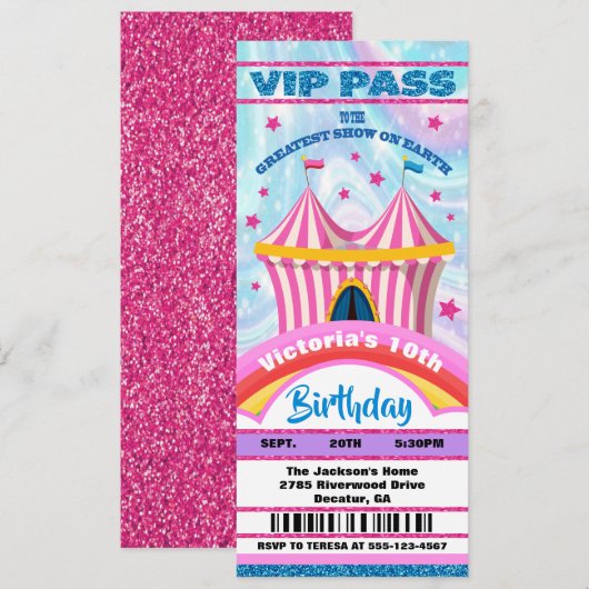 Circus VIP-kaartjes Birthday Uitnodiging