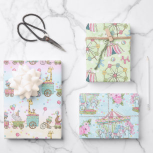 Circus voor babyfeestje  inpakpapier vel