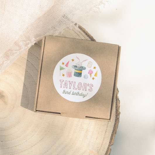 circus | Waterverf Carnaval Verjaardagsfeest Ronde Sticker