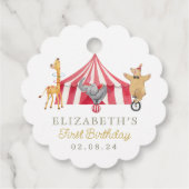 Circus Waterverf Verjaardag schattige dieren Bedankjes Labels (Achterkant)