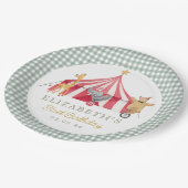 Circus Waterverf Verjaardag schattige dieren Papieren Bordje (Gekanteld)