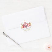 Circus Waterverf Verjaardag schattige dieren Ronde Sticker (Envelop)