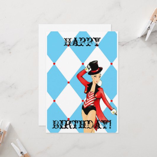 Circus Wenskaart Kaart (Voorkant / Achterkant in situ)