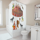 Circus wit rood kinderdouchegordijn douchegordijn (In situ)