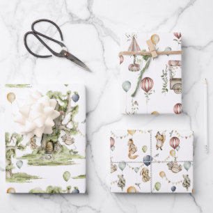 Circus   Woodland bos babyshower Inpakpapier Vel