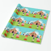 Circus Wrapping Paper Cadeaupapier (Uitgerold)