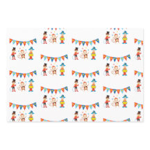 Circus Wrapping Paper Flat Sheet Set van 3