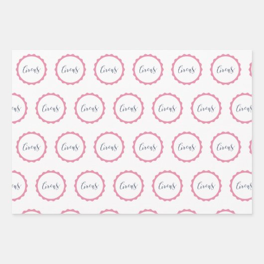 Circus Wrapping Paper Flat Sheet Set van 3 (Voorkant 2)