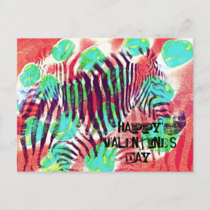 Circus zebra - een gelukkige Valentijnsdag Feestdagenkaart