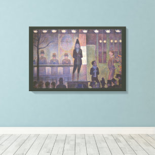 Circus Zijshow door Georges Seurat, Vintage Kunst Canvas Afdruk