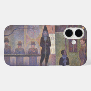 Circus Zijshow door Georges Seurat, Vintage Kunst iPhone 16 Hoesje