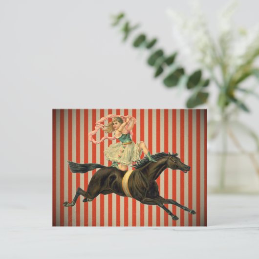 circusacrobaat op een briefkaart (Staand voorkant)