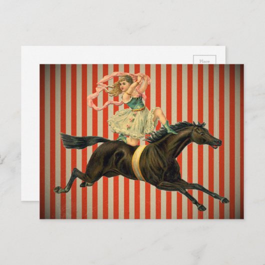  circusacrobaat op een briefkaart (Voorkant / Achterkant)